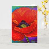 Rote Mohnblumen-Blumen-Malerei - multi Karte (Gelbe Blume)