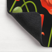 Rote Mohnblumen-Blumen Mousepad (Ecke)