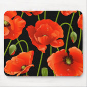 Rote Mohnblumen-Blumen Mousepad (Vorne)