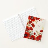 Rote Mohnblumen-Blumen-Spiralblock-Notizbuch Notizblock (Innenseite)
