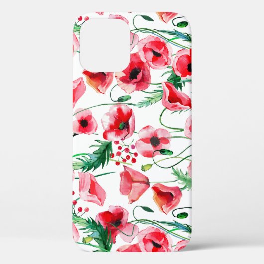 Rote Mohnblumen: Blumenbilder in Aquarellen Case-Mate iPhone Hülle (Rückseite)