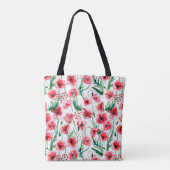 Rote Mohnblumen: Blumenbilder in Aquarellen Tasche (Rückseite)