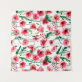 Rote Mohnblumen: Blumenbilder in Aquarellen Wandteppich (Vorderseite (Horizontal))