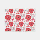 Rote Mohnblumen-BlumenFleecedecke Fleecedecke (Vorderseite (Horizontal))