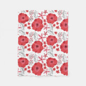 Rote Mohnblumen-BlumenFleecedecke Fleecedecke (Vorderseite)