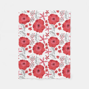 Rote Mohnblumen-BlumenFleecedecke Fleecedecke