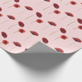 Rote Mohnblumen Blumenmuster Geschenkpapier (Ecke)