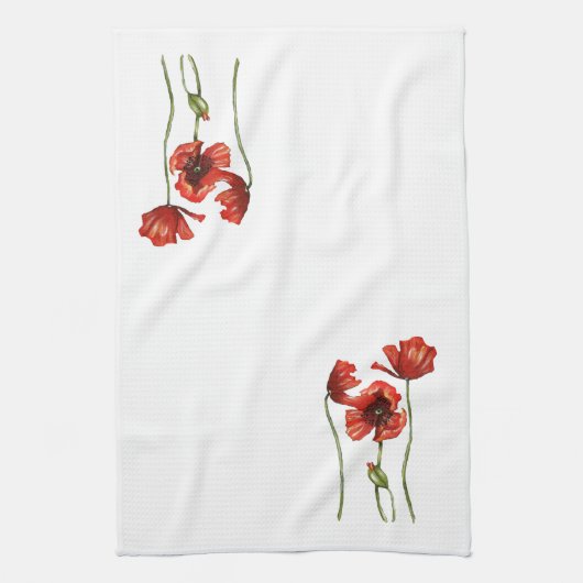 Rote Mohnblumen-Blumenmuster-Geschirrtücher Geschirrtuch (Vertikal)