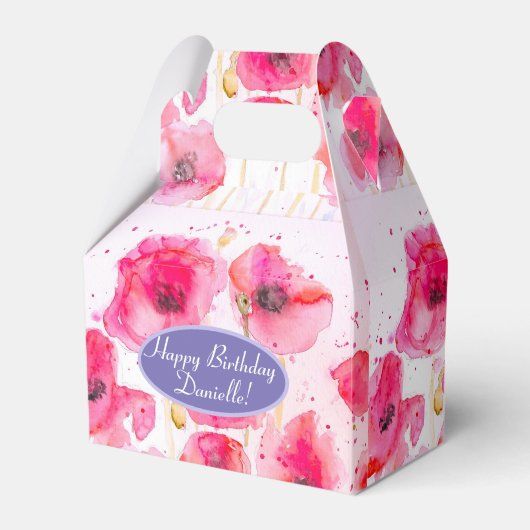 Rote Mohnblumen-Blumentee-Party-Cake-Geschenkbox Geschenkschachtel (Vorderseite)