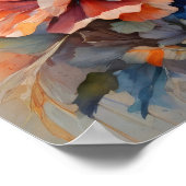 Rote Mohnblumen - Botanische Blume im Blumenwasser Poster (Ecke)