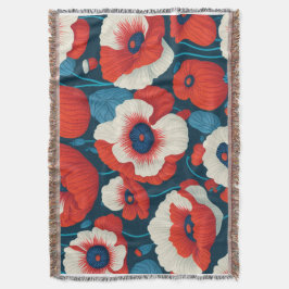 Rote Mohnblumen Decke