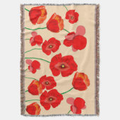 Rote Mohnblumen Decke (Vorderseite Vertikal)