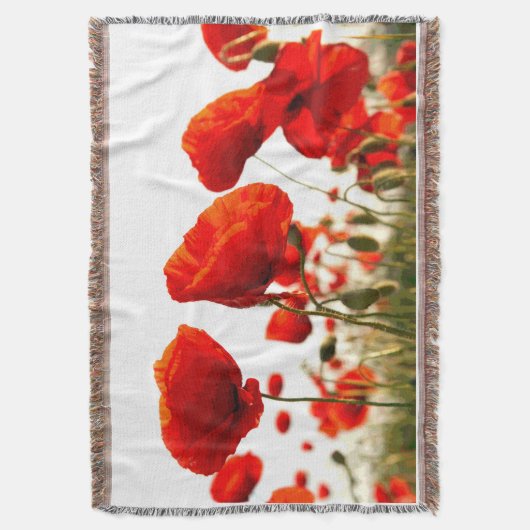 Rote Mohnblumen Decke (Vorderseite Vertikal)