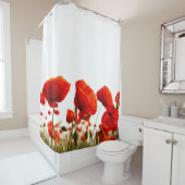 Rote Mohnblumen Duschvorhang (Beispiel)