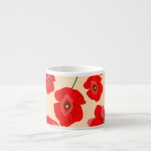Rote Mohnblumen Espressotasse (Vorderseite)