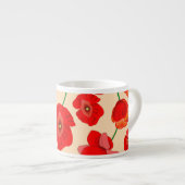 Rote Mohnblumen Espressotasse (Vorderseite Rechts)
