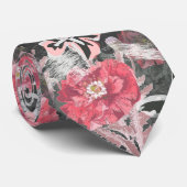 Rote Mohnblumen. Farbenfroher Blumenprint. Krawatte (Gerollt)