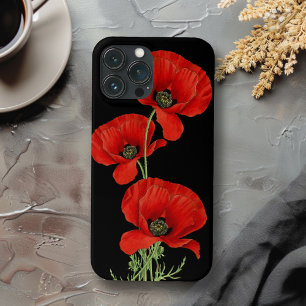 Rote Mohnblumen Farbige Vintage-Botanik Case-Mate iPhone Hülle