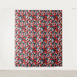 Rote Mohnblumen floral Wandteppich