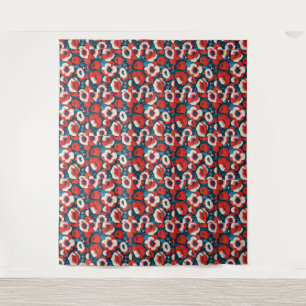 Rote Mohnblumen floral Wandteppich