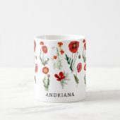 Rote Mohnblumen-Florals Kaffeetasse (Mittel)