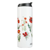 Rote Mohnblumen Florals Thermosbecher (Nach links gedreht)