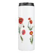 Rote Mohnblumen Florals Thermosbecher (Rückseite)