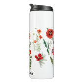 Rote Mohnblumen Florals Thermosbecher (Nach rechts gedreht)