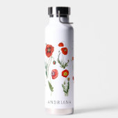 Rote Mohnblumen-Florals Trinkflasche (Links)