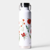 Rote Mohnblumen-Florals Trinkflasche (Vorne)