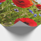 Rote Mohnblumen Geschenkpapier (Ecke)