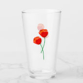 Rote Mohnblumen Glas (Vorderseite)