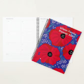 Rote Mohnblumen handillustriertes florales Muster Planer (Anzeige)