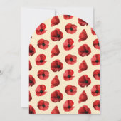 Rote Mohnblumen Hochzeit Moderner Blumenbogen Einladung (Rückseite)