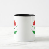 Rote Mohnblumen-Illustration Tasse (Zentrum)