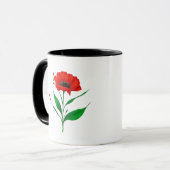 Rote Mohnblumen-Illustration Tasse (Vorderseite Links)