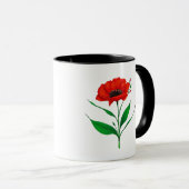 Rote Mohnblumen-Illustration Tasse (VorderseiteRechts)