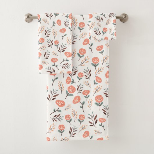 Rote Mohnblumen im skandinavischen Stil Badhandtuch Set (Insitu)