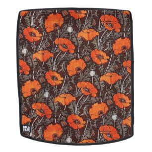 ROTE MOHNBLUMEN IN SCHWARZ WEISS Mohnfeld Floral Rucksack