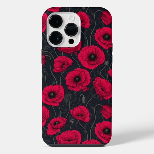 Rote Mohnblumen iPhone Hülle (Rückseite)