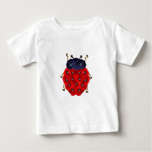 Rote Mohnblumen-Käfer-Grafik Baby T-shirt