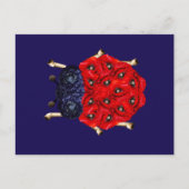 Rote Mohnblumen-Käfer-Grafik Postkarte (Vorderseite)