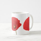 Rote Mohnblumen-Kaffee-Tasse Kaffeetasse (VorderseiteRechts)