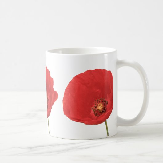 Rote Mohnblumen-Kaffee-Tasse Kaffeetasse (Rechts)