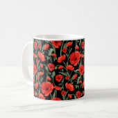Rote Mohnblumen Kaffeetasse (Vorderseite Links)