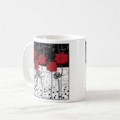 Rote Mohnblumen Kaffeetasse (Vorderseite Links)