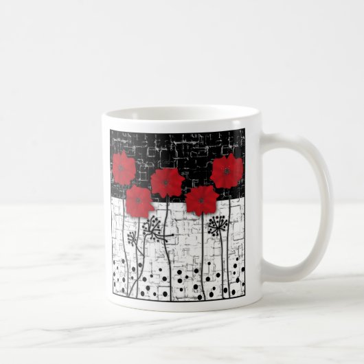 Rote Mohnblumen Kaffeetasse (Rechts)