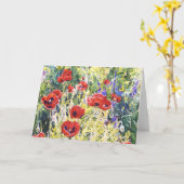 Rote Mohnblumen-Karte Karte (Gelbe Blume)