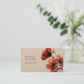 Rote Mohnblumen Kraftpapier Visitenkarte (Stehend Vorderseite)