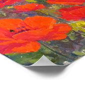 Rote Mohnblumen - Kunst im impressionistischen Lan Poster (Ecke)